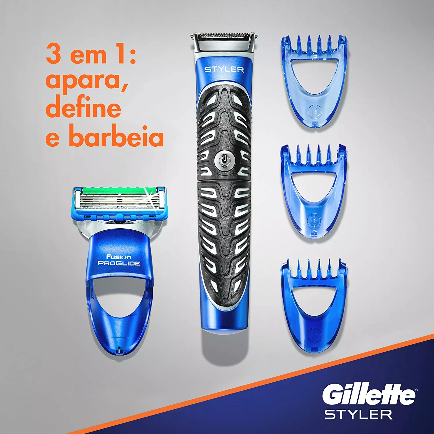 Barbeador Gillette Styler 3 Em 1, Seco E Molhado  Prova Dgua