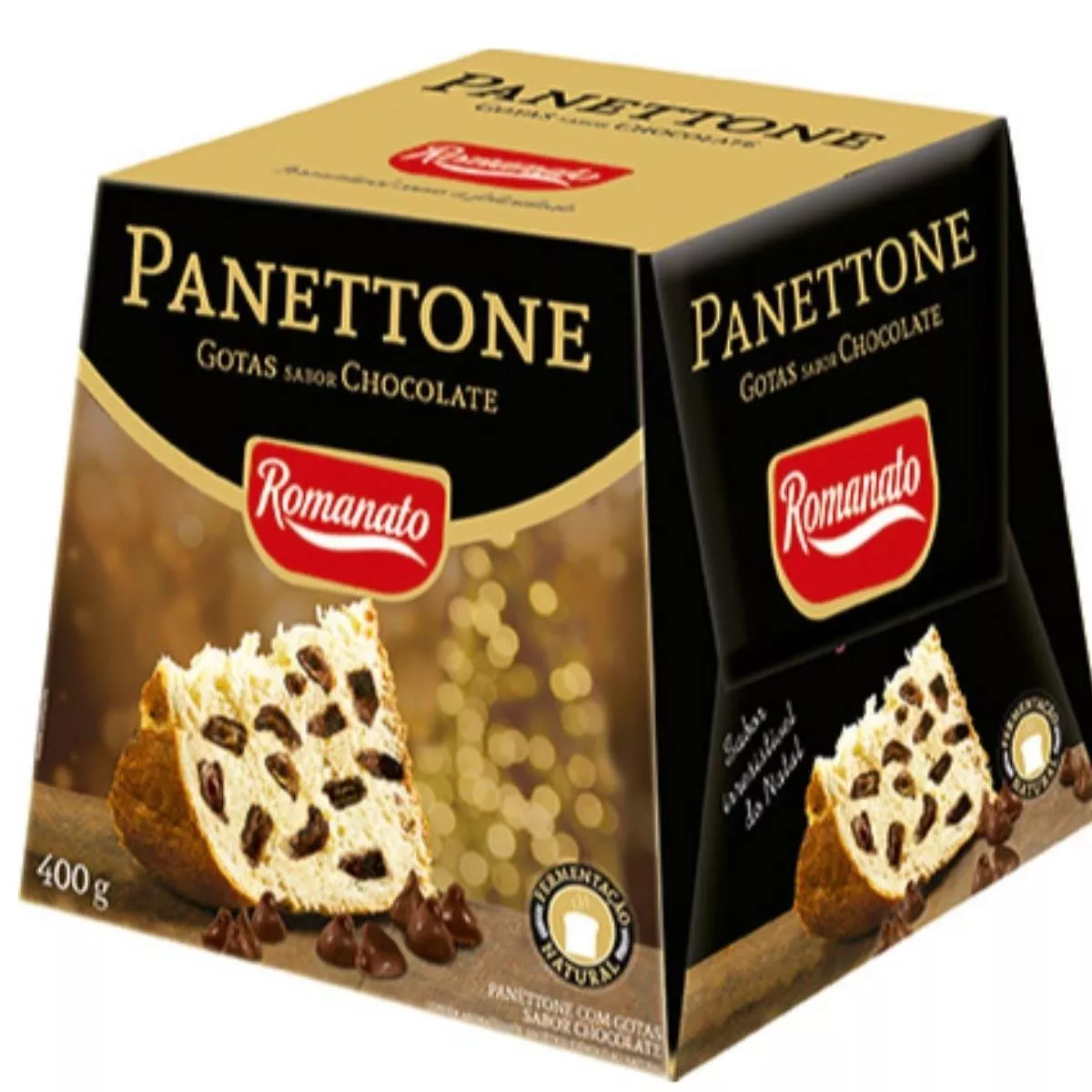 Panettone Com Gotas Sabor Chocolate Romanato 400g