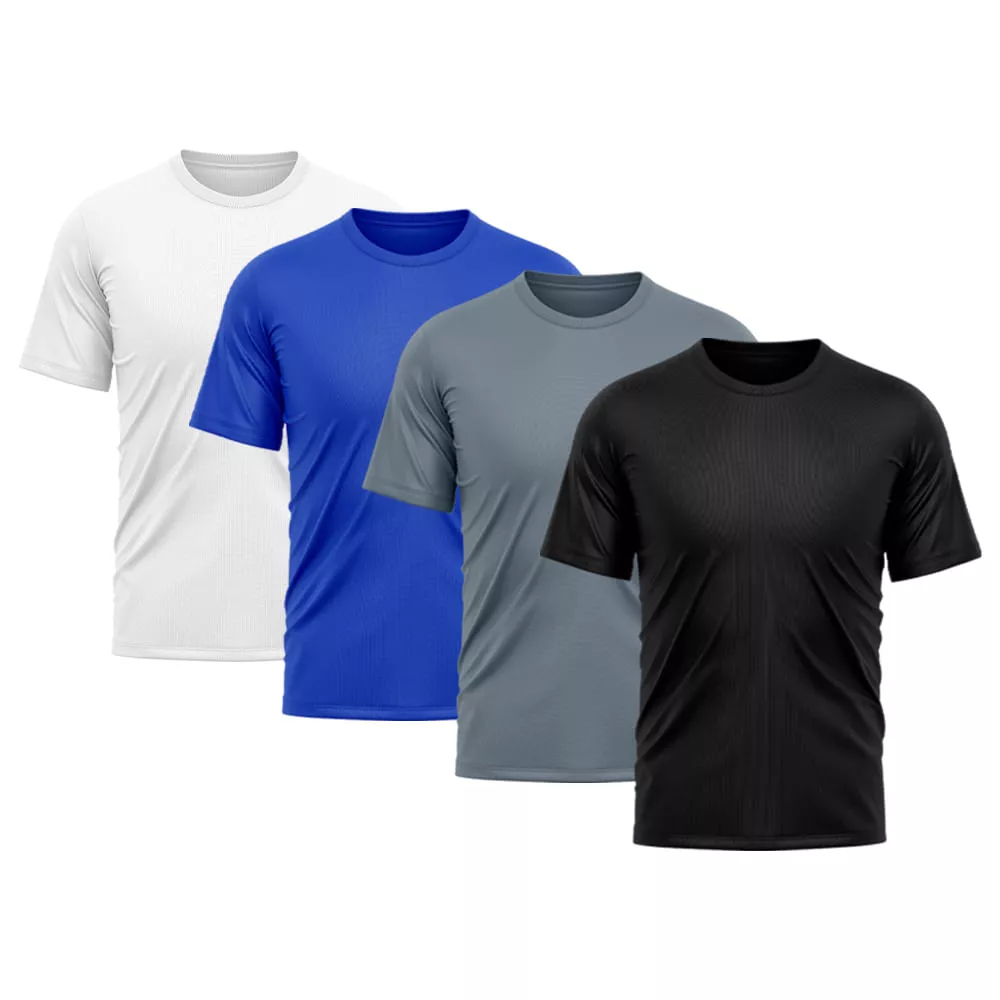 Kit 4 Camisetas Masculina Dry Fit Proteo Solar Uv Bsica Lisa Treino Academia Ciclismo Camisa