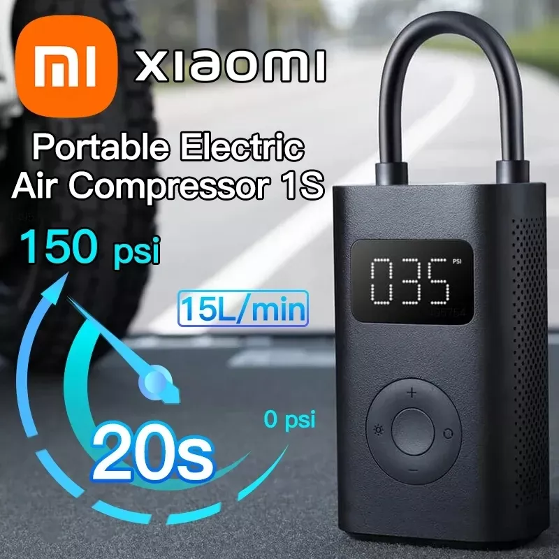 Compressor De Ar Xiaomi Eltrico Porttil Para Pneu De Carro, Moto, Bicicleta - Recarregvel