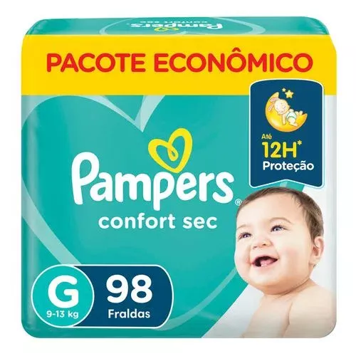 Fralda Pampers Confort Sec Tamanho G 98 Unid