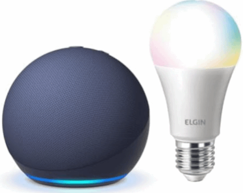 Echo Dot 5 Gerao + Lmpada Elgin 10w - Cores Variadas