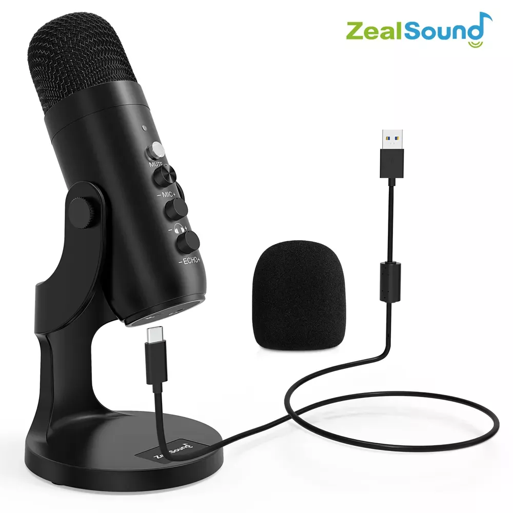 Microfone Zealsound Condensador Profissional, Estdio De Gravao, Streaming De Jogos E Podcasting