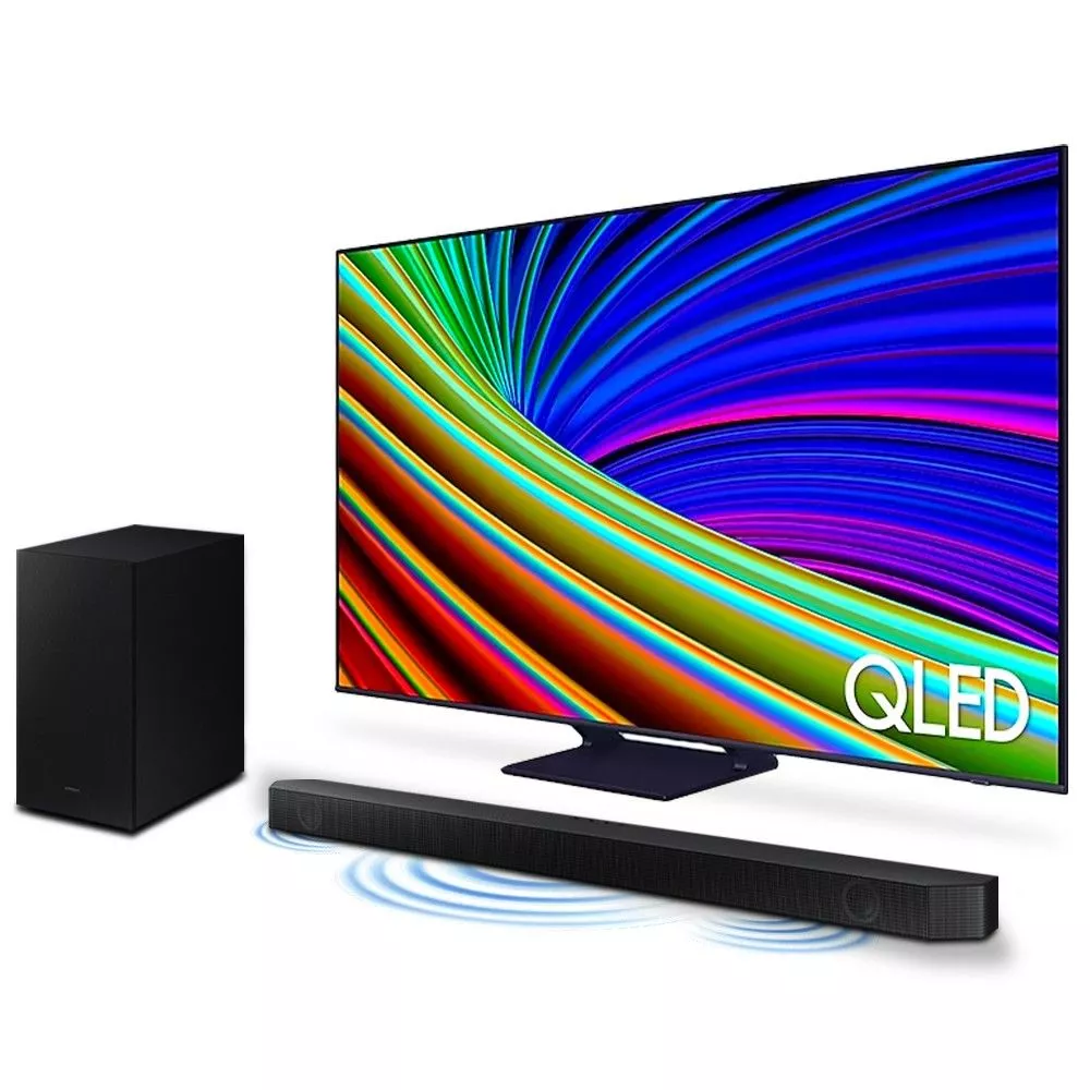 Combo Samsung Smart Tv 55" Qled 4k Q65c + Soundbar Samsung Hw-q600c F-55q65c-q600c