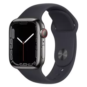 Apple Watch Series 7 (gps + Cellular, 41mm) - Caixa De Ao Inoxidvel Grafite  Pulseira Esportiva Meia-noite
