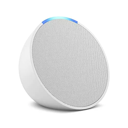 Echo Pop Smart Speaker Compacto Com Som Envolvente E Alexa Cor Branca