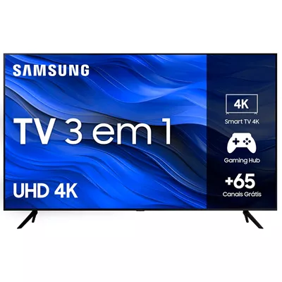Smart Tv Samsung 55 Uhd 4k 2023 Crystal 4k Tela Sem Limites Alexa Built In Samsung Gaming Hub - N55cu7700gxzd