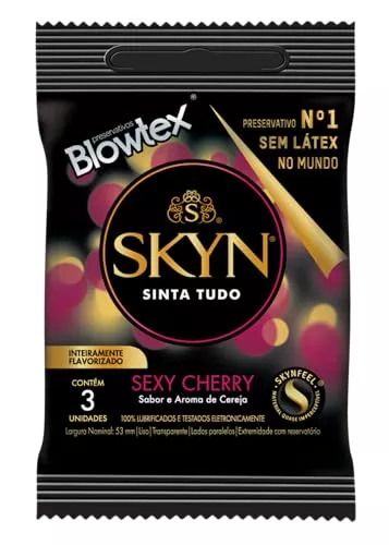 Preservativo Sexy Cherry, Skyn, Multicor, 3 Unidades