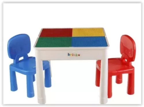 Mesa Didtica Infantil Colorida Com Organizadores E Duas Cadeiras - Brink+