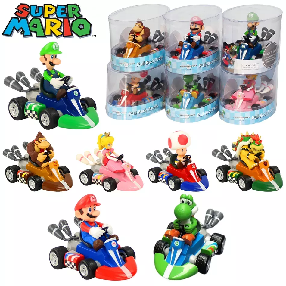 Super Mario Kart, Mario Bros, Luigi, Yoshi, Donkey Kong, Toad, Bowser, Peach 12,5x8x9 Cm