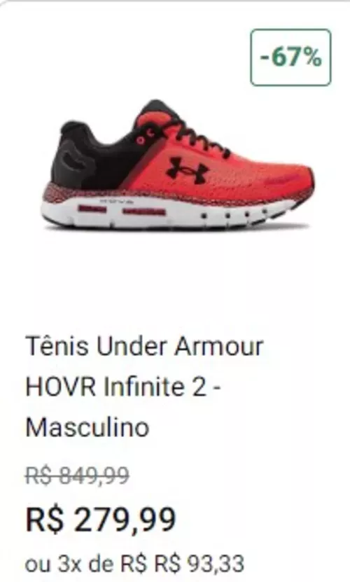 Tnis Under Armour Hovr Infinite 2 - Masculino