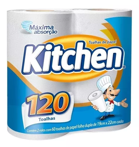 Papel Toalha Kitchen Mxima Absoro 120 Folhas