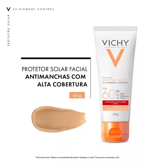 Protetor Solar Facial Vichy Uv Pigment Control 2.0 Fps 60 40g