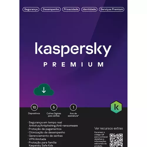 Kaspersky Antivrus Premium,10 Dispositivos, 12 Meses, Kl1047kdkfs, Kaspersky - 1 Un