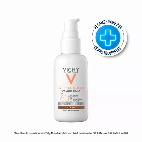 Protetor Solar Facial Vichy Uv-age Daily Cor 5.0 Fps 60 40g