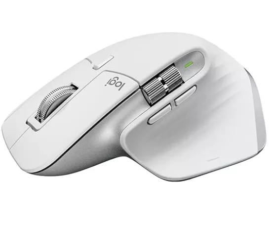 Mouse Sem Fio Logitech Mx Master 3s Com Sensor Design Ergonmico, Clique Silencioso, Conexo Usb Ou Bluetooth - Cinza Claro