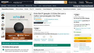 Echo Dot 5 Gerao | O Echo Dot Com O Melhor Som J Lanado | Cor Preta