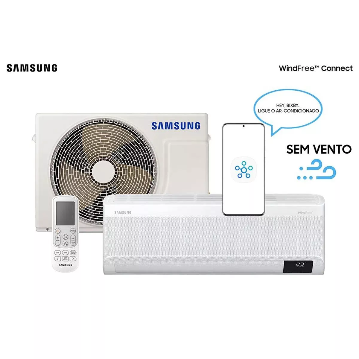 Ar Condicionado Split Inverter Samsung Windfree Connect 9000 Btus Quente/frio 220v Ar09bseaawkxaz
