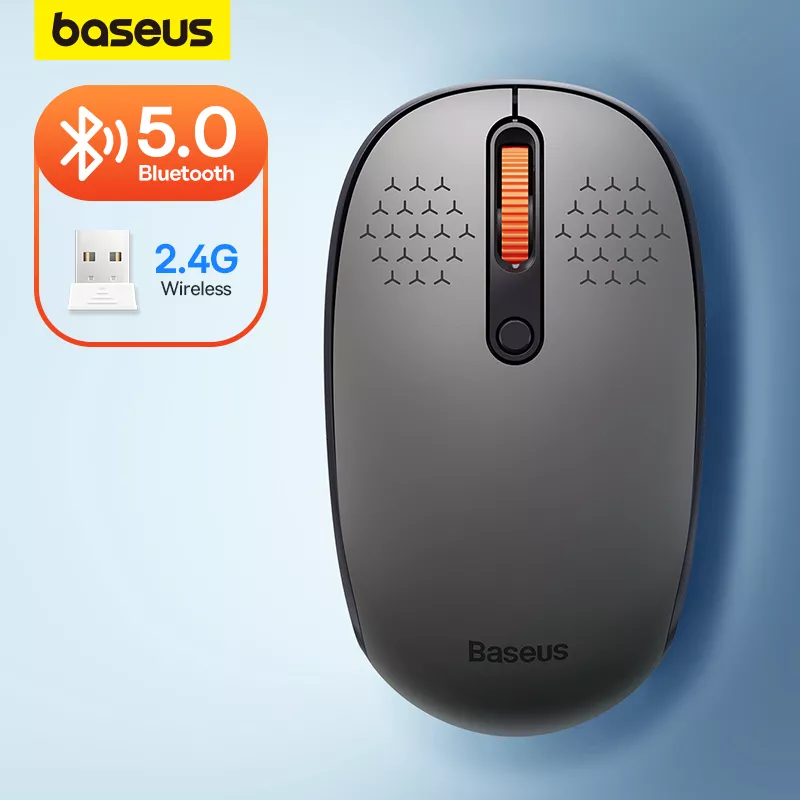 Baseus Mouse Sem Fio Bluetooth, 1600dpi, Silencioso, Com Usb, Nano Receiver, Para Pc, Macbook
