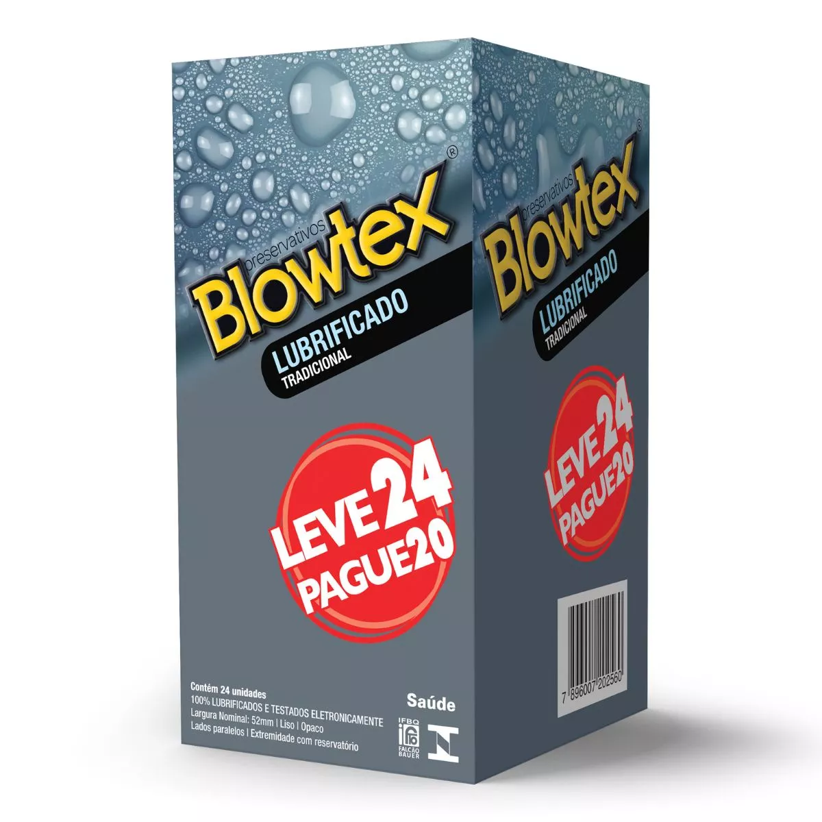 [leve 2] Preservativo Blowtex Lubrificado Leve 24 Pague 20
