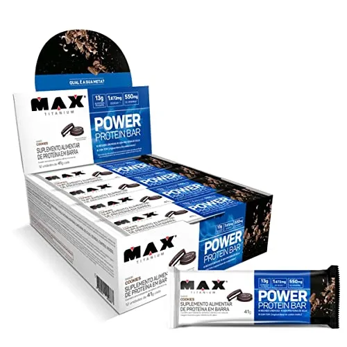 Max Titanium Power Protein Bar - 12 Unidades 41g Cookies