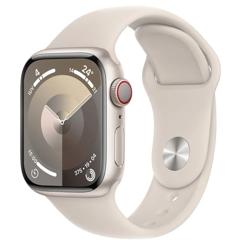 Apple Watch Series 9 41mm Gps + Cellular Caixa Estelar De Alumnio, Pulseira Esportiva Estelar, Tamanho P/m, Neutro Em Carbono - Mrhn3bz/a