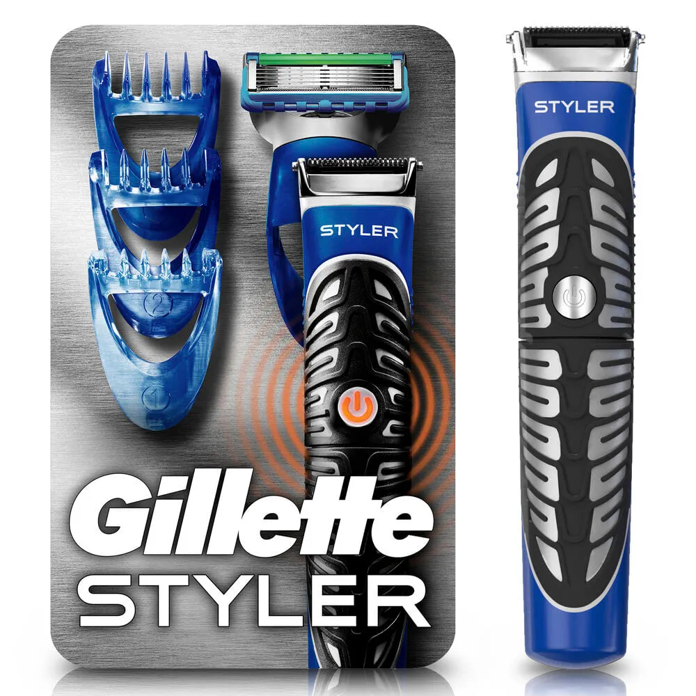 Gillette Styler Barbeador Eletrico 3 Em 1, Barbeia, Apara E Faz O Cotorno Da Barba, 1 Kit