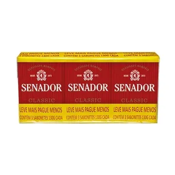 Sabonete Senador Classic 130g - Embalagem Com 3 Unidades