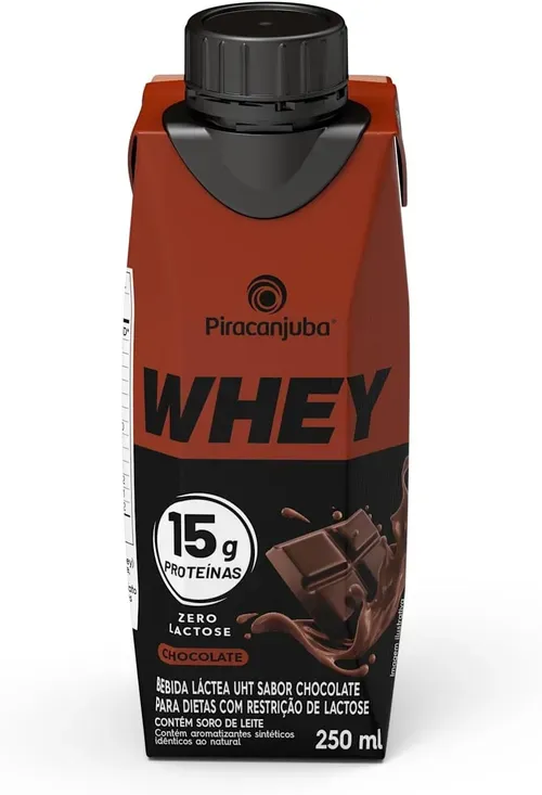[ Prime | Recrox Da Validade | Mais Por Menos R$ 3,94 ] Piracanjuba Whey Zero Lactose 15g De Protena Sabor Chocolate 250ml