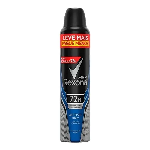 [leve 3 Pague 2] Desodorante Rexona Men Active Dry, 250ml - Antitranspirante Aerossol
