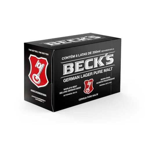 Pack Cerveja Becks Lata Sleek 350ml - Com 08 Unidades
