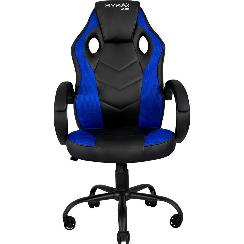 Cadeira Gamer Mymax Mx0, At 120kg, Giratria, Preto E Azul