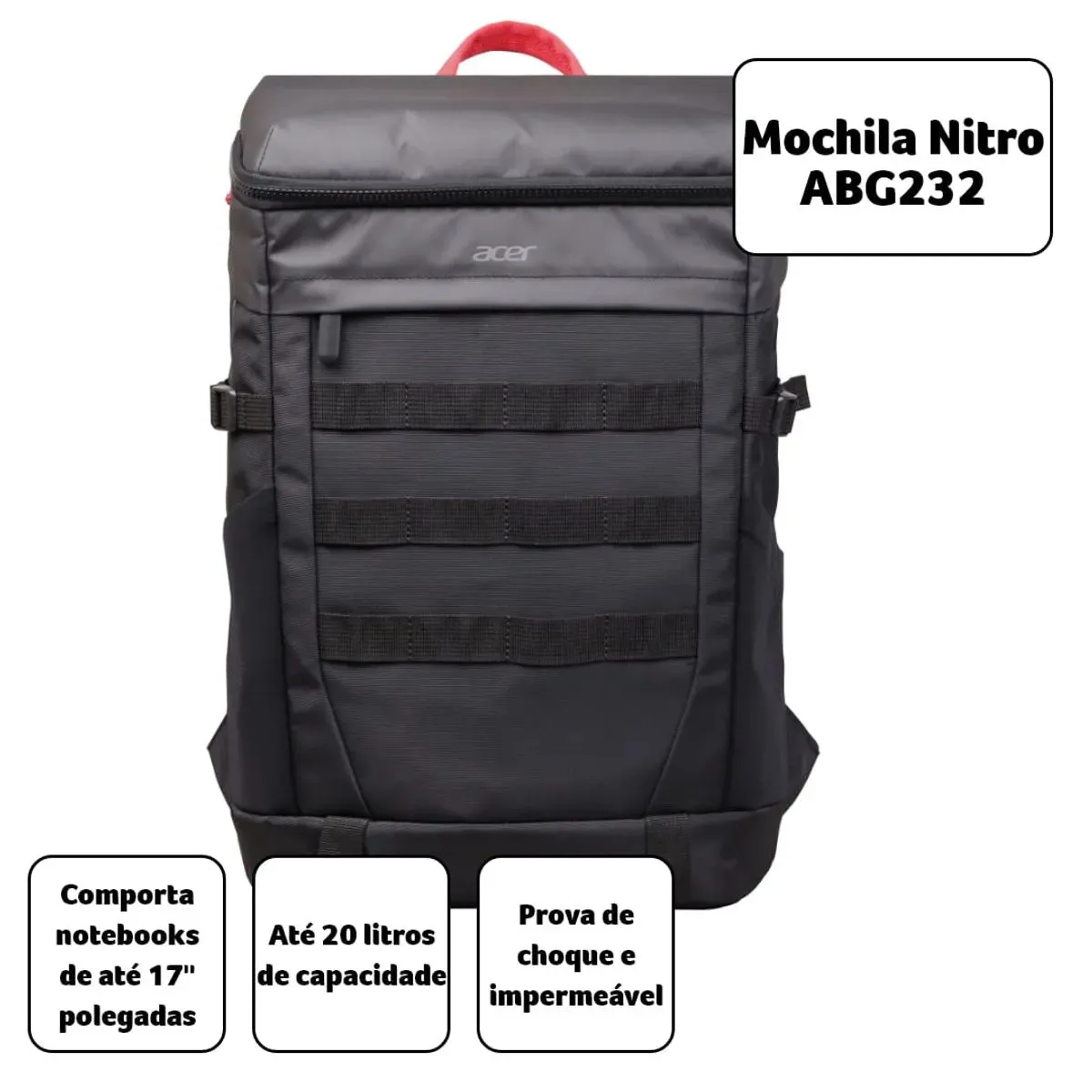 Mochila Acer Nitro Esportiva Para Notebook 17 Abg232