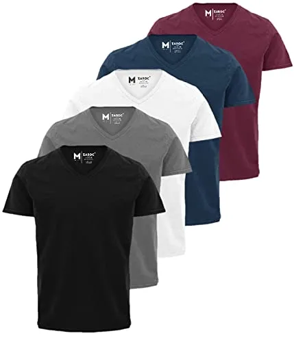 Kit 5 Camisetas Masculinas Slim Gola V Algodo Premium By Zaroc (as2, Alpha, S, Regular, Preto/marinho/branco/cinza/bord)