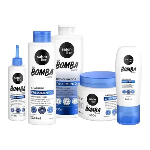 Kit Sos Bomba Original Com Defrizante E Tnico Salon Line