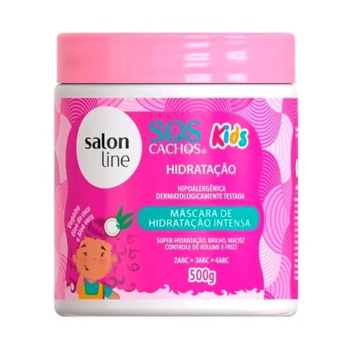 [mais Por Menos R$14,39] Mscara De Hidratao Intensa S.o.s Cachos Kids, 500gr, Salon Line, Salon Line, Branco
