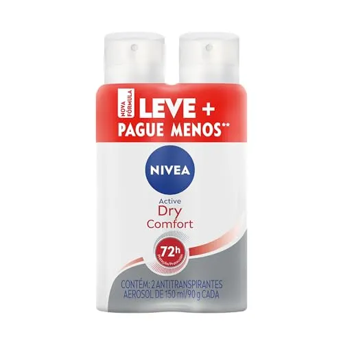 [+por- R$ ] Nivea Kit Desodorante Aerossol Dry Comfort Feminino 150ml - 2 Unidades, Pacote De 2
