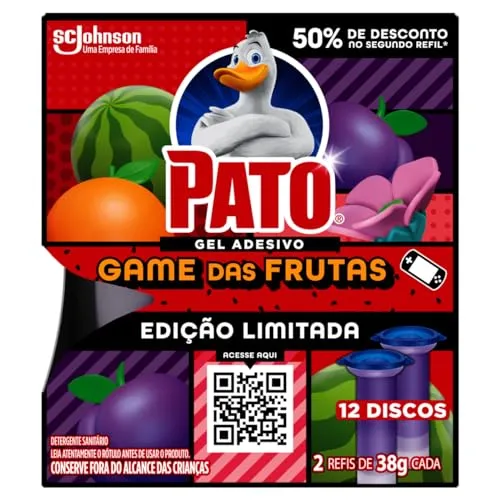 Pato Desodorizador Sanitrio Gel Adesivo Edio Limitada Game Das Frutas Refil 12 Discos Promocional