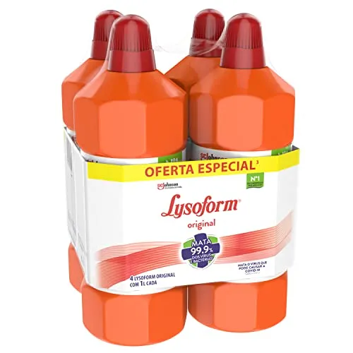 [rec] Lysoform - Kit Desinfetante Lquido Bruto Original 1l, 1 Pacote Com 4 Unidades