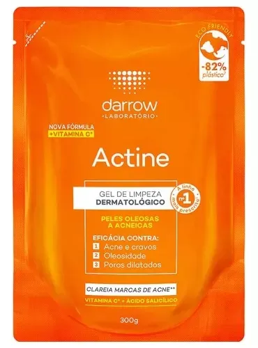 Darrow Actine Gel De Limpeza Em Refil Com Vitamina C 300g