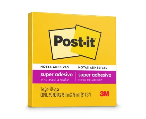 Post-it, 3m, Bloco De Notas Super Adesivas, Amarelo Sol, 76 M X 76mm, 90 Folhas