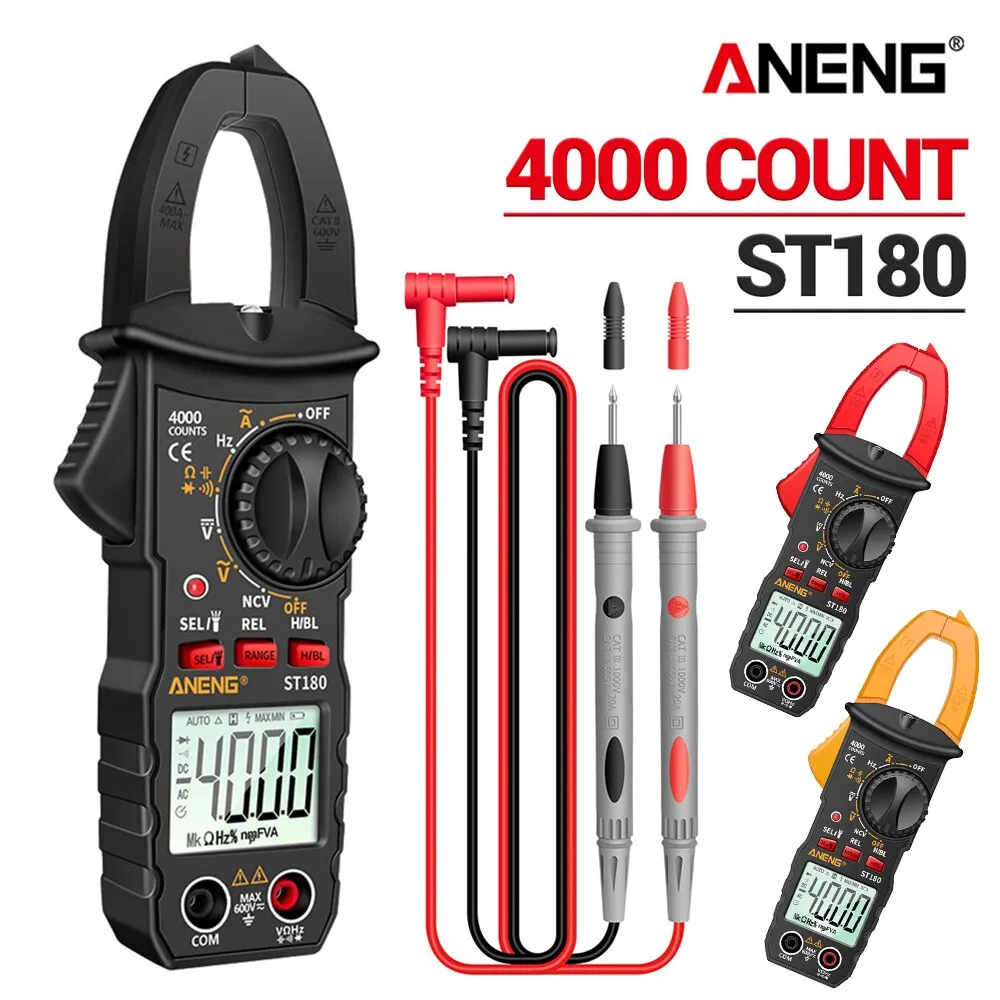 [j Com Imposto] Aneng - Digital Clamp Meter, Ac Multmetro Atual, Ampermetro St180