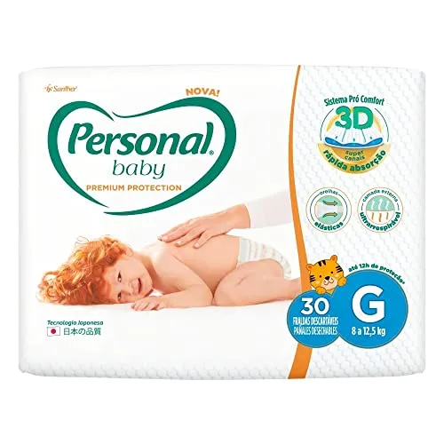 (recorrencia) Personal Fralda Baby Premium Protection Grande 30pads