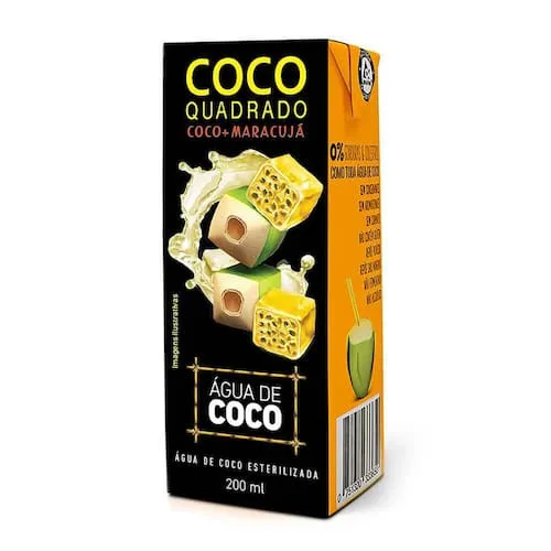 gua De Coco Sabor Maracuj Coco Quadrado 200ml