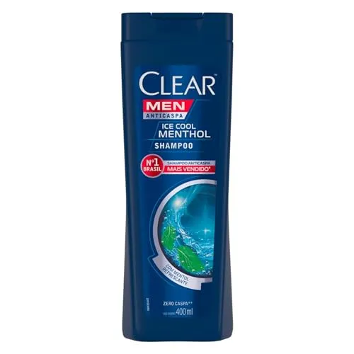 [rec/ + Por - R$17,91] Clear Men Ice Cool Menthol Shampoo Anticaspa, 400ml