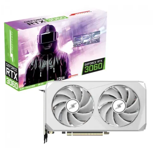 Placa De Vdeo Superframe Nvidia Geforce Rtx 3060 Epic, White, 12gb, Gddr6, Dlss, Ray Tracing
