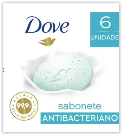 [leve 3] ]kit Sabonete Em Barra Antibacteriano Dove Cuida & Protege Com 6 Unidades De 90g Cada