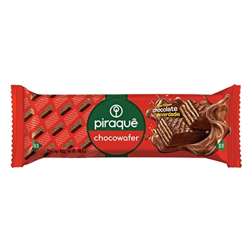 [prime] Piraqu Wafer Recheio E Cobertura Chocolate Chocowafer Pacote 100 8g