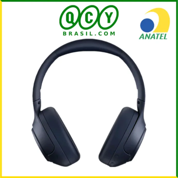 Headset Sem Fio Qcy H3 Anc Adaptativo Multiponto Bluetooth Tws 5.3 + Cabo P2 60h - Preto, Branco E Azul