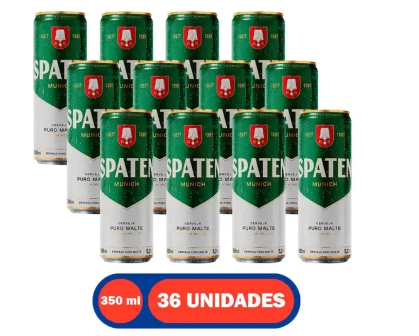 Cerveja Lata Sleek 350 Ml 36 Unidades Spaten